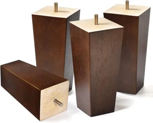 AORYVIC 6 inch Sofa Legs Wood Furniture Pack of 4 Pyramid 6 inch, Brown - Picture 1 of 6