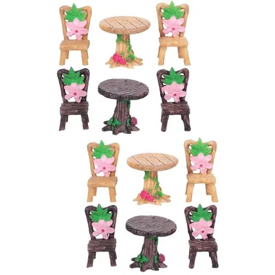 4 Sets Mini Tischstuhl schmücken Harzhandwerk Dekore kleiner Tischstuhl Dekore - Bild 1 von 4