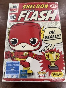 Funko Pop Tees Big Bang Theory Sheldon as Flash T-Shirt Unisex Size Small ~ New - Picture 1 of 10