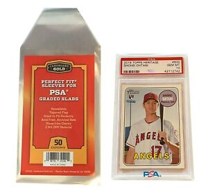 Cardboard Gold Perfect Fit Graded Card Sleeves for PSA with Logo Pack of 50 CBG