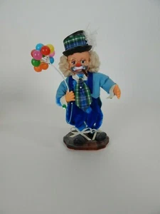 Birthday Clown Doll With Balloons About 11.5 " Tall On Stand - Picture 1 of 6