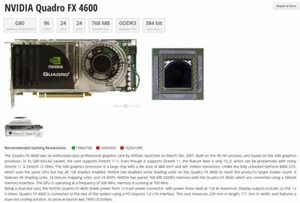 NEW NVIDIA Quadro FX 4600 768MB GDDR3 Graphics Card✅2xDVI S-Video✅Lenovo 42Y6337 - Afbeelding 1 van 7