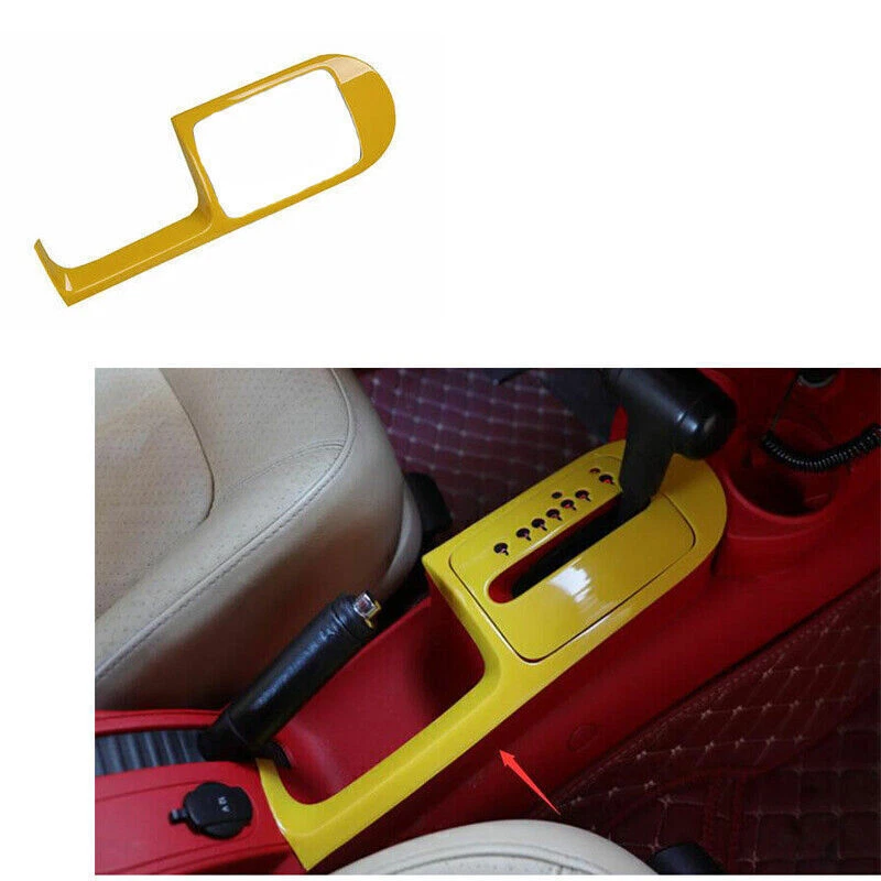 1x Cubierta de cuadro de cambio de marchas amarilla TRIM para VW Volkswagen Beetle 2003-2010 nueva Foto 1 de 3