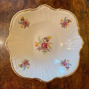 Vintage LC Bernadotte Floral Gold Trim Large Serving Bowl - Bild 1 von 3