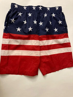 Pantalones Cortos Patrióticos Mission Ridge Hombre Talla L Rojo Blanco Azul Poliéster Bolsillos Foto 1 de 4