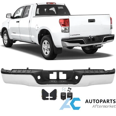 For 2007-2013 Toyota Tundra SR5 Base Rear Bumper W/O Tow NON Hole Chrome Foto 1 de 4