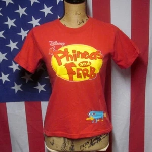 PHINEAS & FERB youth med T shirt Walt Disney platypus Perry logo tee size 7-8 - Picture 1 of 2