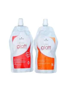 Schwarzkopf Glatt Hair Straightening Cream (0) 400ml & Neutralizer (N) 400ml - Picture 1 of 5
