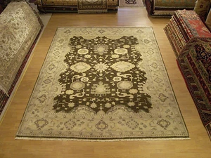 9  x 12  Hand Knotted Handmade Oushak Rug Vegetable Dye Hand Spun VERY SOFT WOOL - Picture 1 of 12