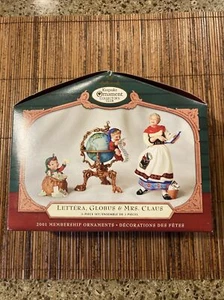 Hallmark Ornament Set Lettera, Globus and Mrs Claus 2001 Membership Ornaments - Picture 1 of 9