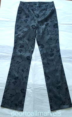 Calça Guess Vintage Veludo Queimado e Prata Elástica Feminina tamanho 27 Fabricada em Hong Kong - Imagem 1 de 4