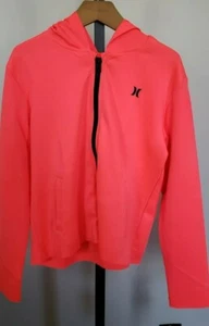 HURLEY Girl's Sz L Full Zip Hoodie Hyper Punch Neon 481512-A95 NWT MSRP $60 - Picture 1 of 3