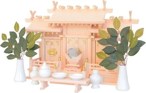 Japan Wooden KAMIDANA Altar Home Size Jinjya set Shinto Shrine God Size M NEW - Picture 1 of 9