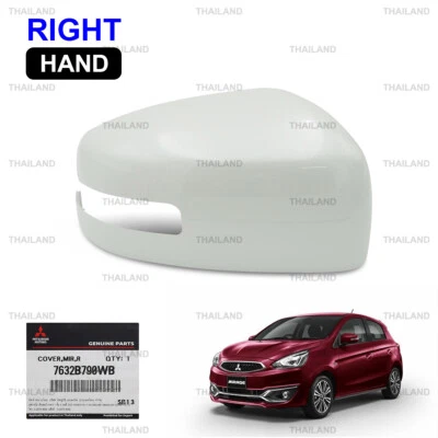 Cubierta de puerta espejo para Mitsubishi Mirage 2017-19 Rh blanco perla W54 Foto 1 de 4