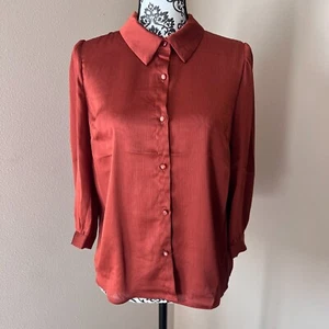 NUEVA Blusa Monteau Cuello Abotonado - Cobre - Talla Grande - Imagen 1 de 5