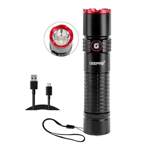 Mini Flashlight Portable Rechargeable Torch for Outdoor Camping Waterproof Black - Picture 1 of 8
