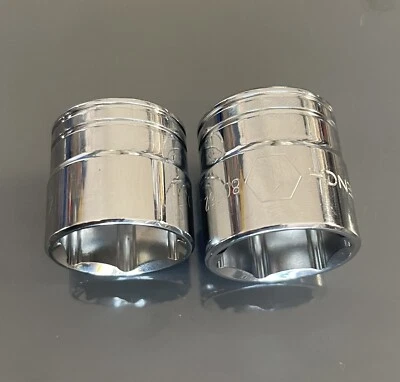 GearWrench 3/8” drive 15/16” and 1” Socket combo Shallow Chrome 80361 80362 NEW - Image 1 of 3