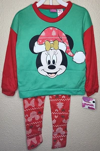 Disney Junior Minnie Mouse Girls 2-Piece Christmas Outfit Size 5/6 BRAND NEW - Picture 1 of 5