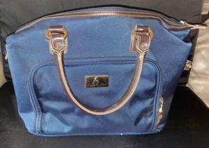 London Fog Oxford II #7000 braun Tweed Leder Kulturbeutel Kunststoff gefüttert Reisetasche - Bild 1 von 4