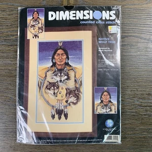 2001 Dimensioni Kit Punti Croce contati 35050 NATIVO LUPO TRIO 9""x16" - Foto 1 di 5