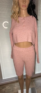Nichole Lynel All Knit Pink Lougewear Set Size Small - Picture 1 of 5