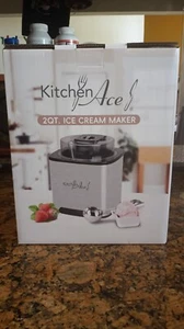 Kitchen Ace 2qt. Ice Cream Maker, Stainless Steel Housing, Rotary Switch - NIB - Picture 1 of 6