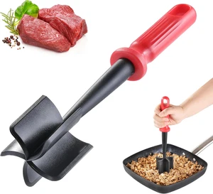 Meat Chopper Masher Tool - Heat Resistant Nylon Ground Beef Smasher Spatula - Picture 1 of 9