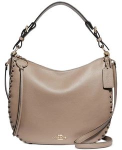 Coach Sutton Hobo nuovo con etichette con rivetti capesante - oro/pietra B (76436) - Foto 1 di 7