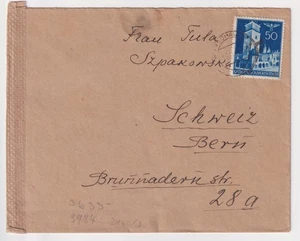 WW2 Warsaw Poland General Government 1942 Cover to Bern Switzerland - Picture 1 of 3