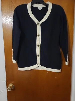 Chaqueta Suéter Negra Vintage Moda International Talla 12 Foto 1 de 4