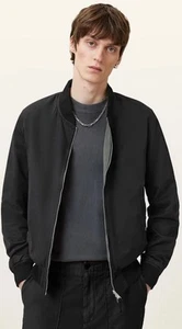 AllSaints Men's Bassett Reversible Green Black Ramskull Bomber Jacket Large NWT - Picture 1 of 11