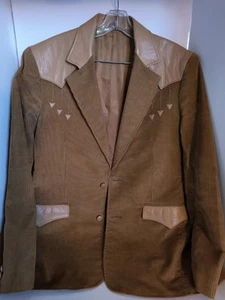 PIONEER WEAR JACKET BLAZER 44 Western Rockabilly Sport Coat Vtg 70s Corduroy Men - Picture 1 of 12