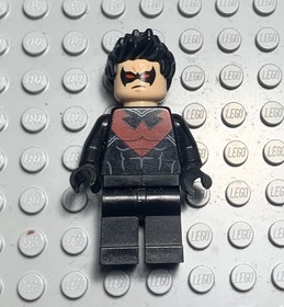 Lego Nightwing Red Eye Holes Sh0085 76011 Minifigure Super Hero Batman Robin 