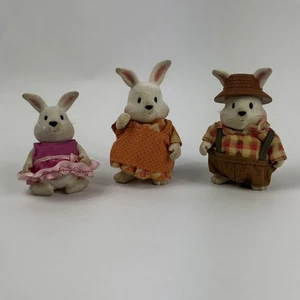 Lil Woodzeez Critters Hase Häschen Familie Hoppingoods Figuren 3 Stück beflockt - Bild 1 von 6