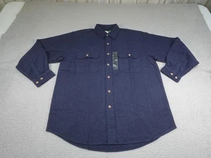 Field & Stream Flannel Shirt Mens Large Blue Heavyweight Thick Hunting Fishing - Picture 1 of 10
