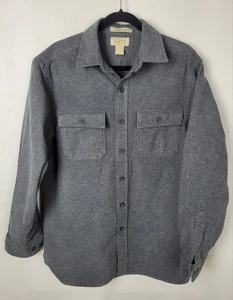 Camisa de tela de gamuza LL Bean para hombre M ajuste tradicional gris franela bolsillos para chamarra - Imagen 1 de 4