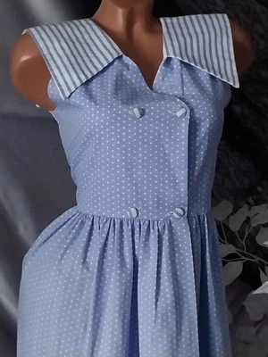 Vestido de festa vintage estilo Ethel Cain listras cintura camisa vestido de verão ROCKABILLY MOD - Imagem 1 de 4