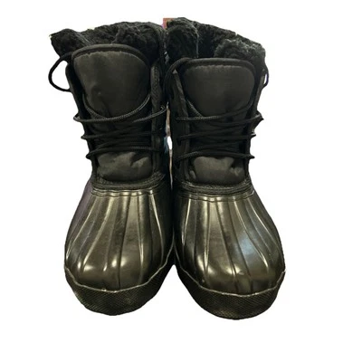 Botas de pato de invierno negras con cordones Eddie Bauer para mujer talla 10M Foto 1 de 4