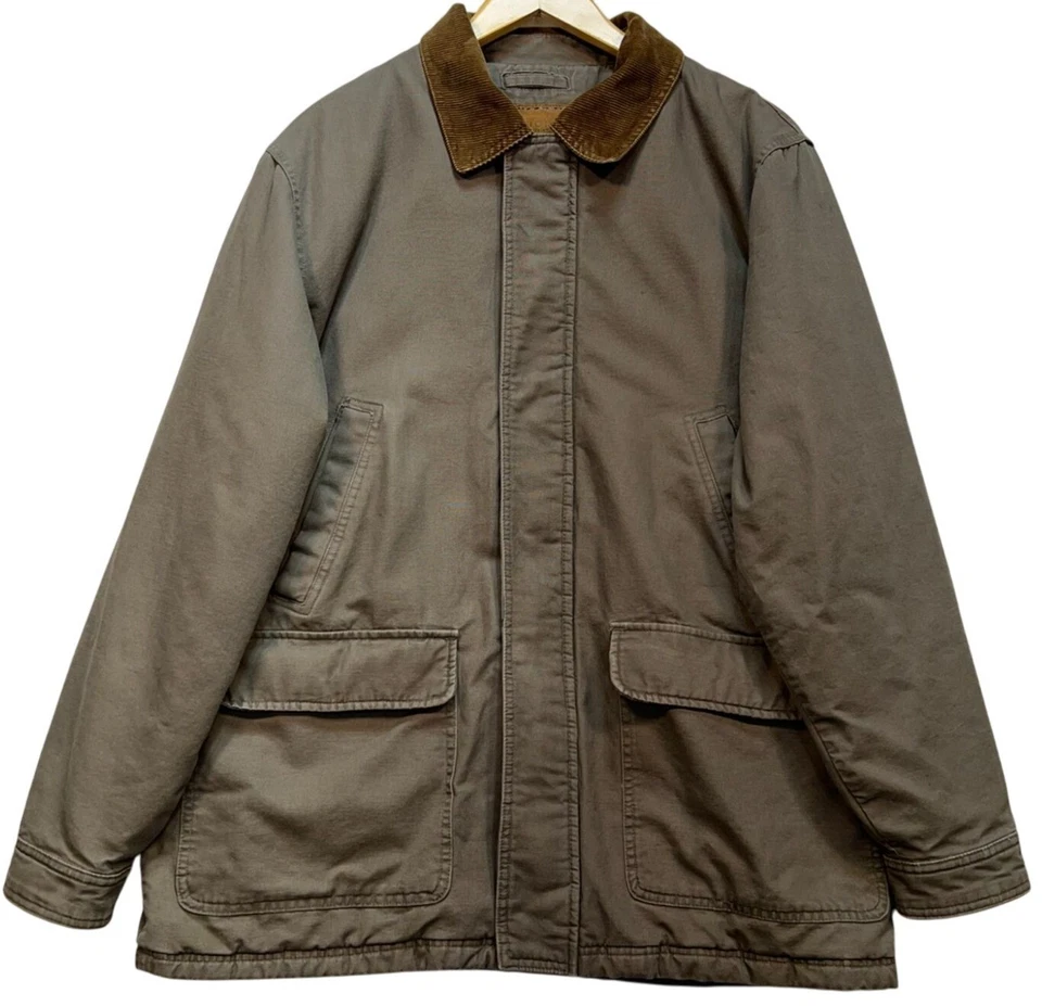 Jaqueta cardigã masculina Sonoma celeiro tamanho G marrom bronzeado colarinho de veludo - Imagem 1 de 4