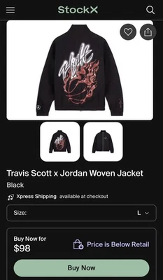 Auténtica chaqueta tejida Travis Scott Cactus Jack x Jordan grande para hombre Foto 1 de 4