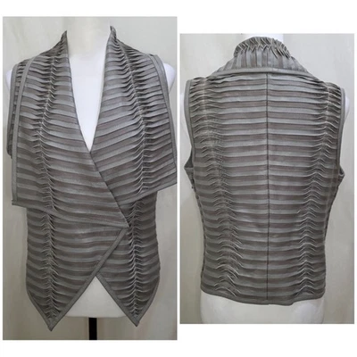 G.I.L.I. Lisa Robertson Pierced Leather Moto Vest, Light Taupe Storm Gray, 6 - Image 1 of 4