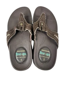 Sketchers Tone Ups Cali Sandals Womens 6 Walking Comfort Brown Wedge Flip Flop - Picture 1 of 3
