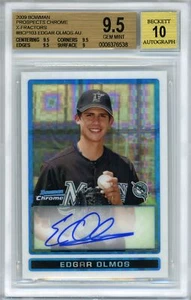 BGS 9.5 2009 Bowman Chrome XFR AUTO Edgar Olmos RC/250 - Picture 1 of 1