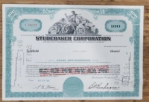 Studebaker Corporation Stock Certificate Automobile Cars - Picture 1 of 1