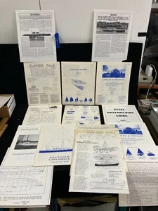 VINTAGE J.R. BENFORD NAVAL ARCHITECTS FOLDER STUFFED W PLANS, CATALOGS, BOOKLETS - Picture 1 of 6