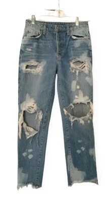 Pantalones de mezclilla Carmar Distressed Destroyed Button Fly Boyfriend talla 26 Foto 1 de 4