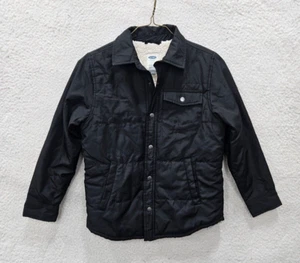 Old Navy Jacket Boys Large (10-12) Black Polyester Long Sleeve Snap Down Pockets - Picture 1 of 18