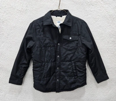 Chaqueta Old Navy para niños grande (10-12) negra poliéster manga larga bolsillos a presión Foto 1 de 4