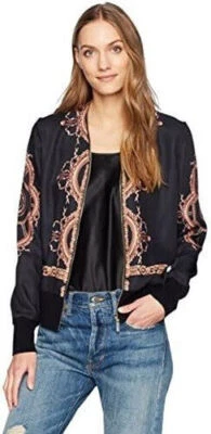 TED BAKER Versailles baroque print bomber jacket zip cardigan dressy top 1 8 XS - Image 1 of 4