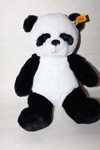 steiff original Panda Teddybär schwarz weiß Top Zustand mit Ohrstecker - Bild 1 von 3